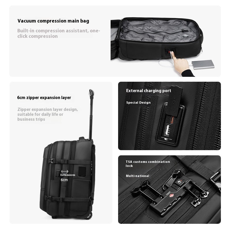 Sac à dos trolley extensible à compression sous vide – business travel