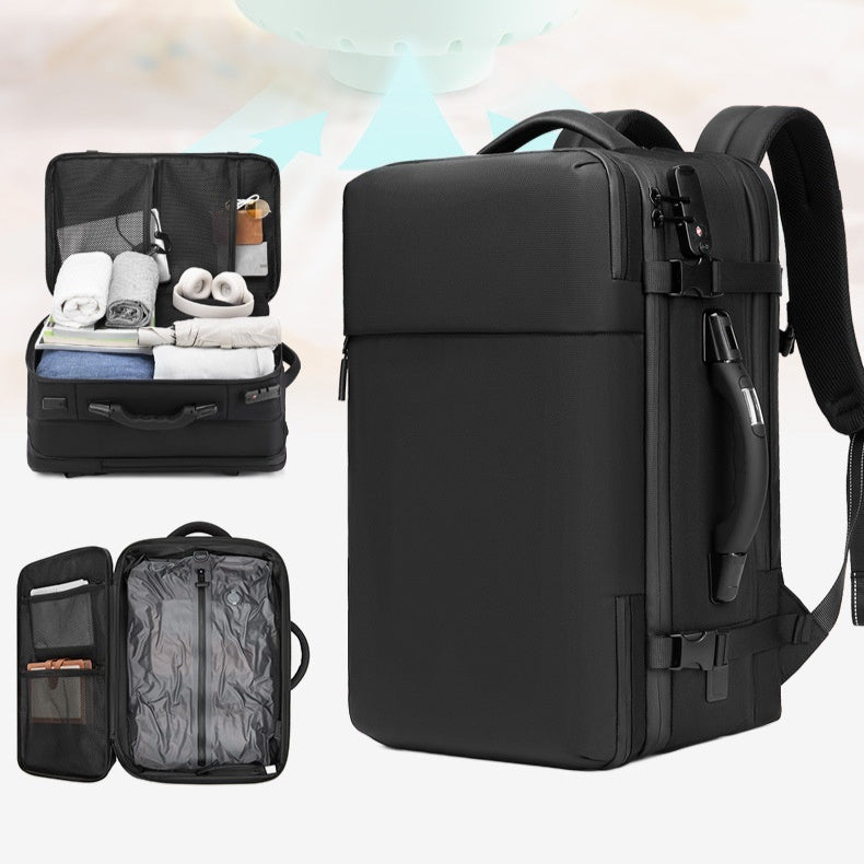 Sac à dos de voyage à compression sous vide – Grande capacité, antivol & multifonction