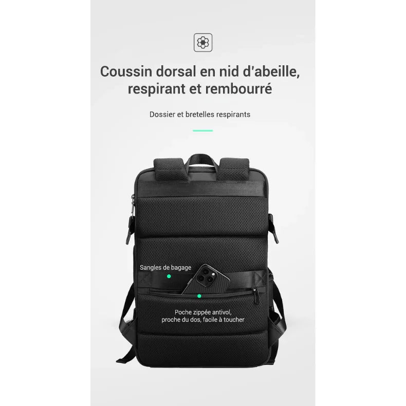 Sac à dos extensible - format cabine - compression sous vide 50x31x14 - 1,47kg