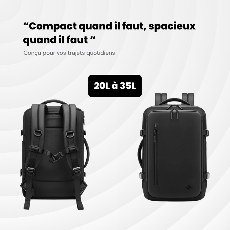 Sac à dos de voyage cabine - système de compression sous vide intégré