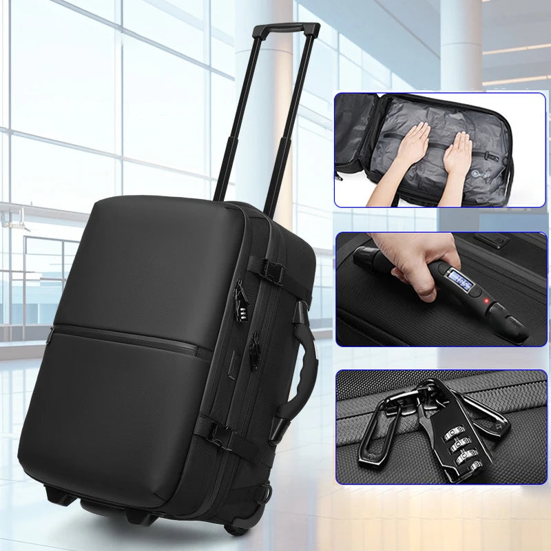 Sac à dos / valise à roulette à compression sous vide 53x34x33