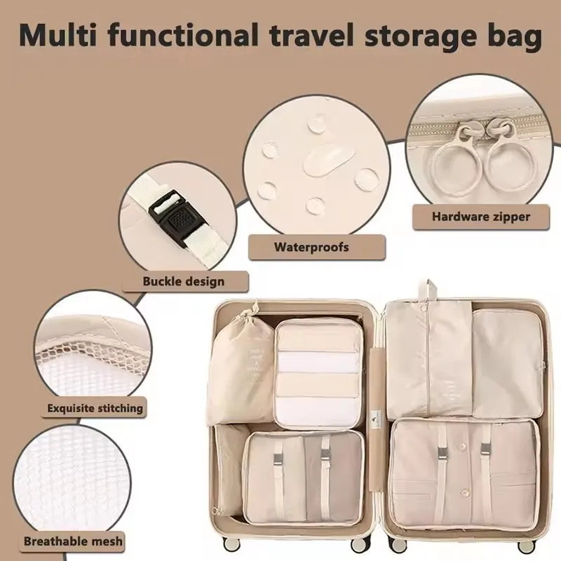 Sac de Rangement Pour Voyage (Set de 7 Sacs) Organisation Valise Impeccable