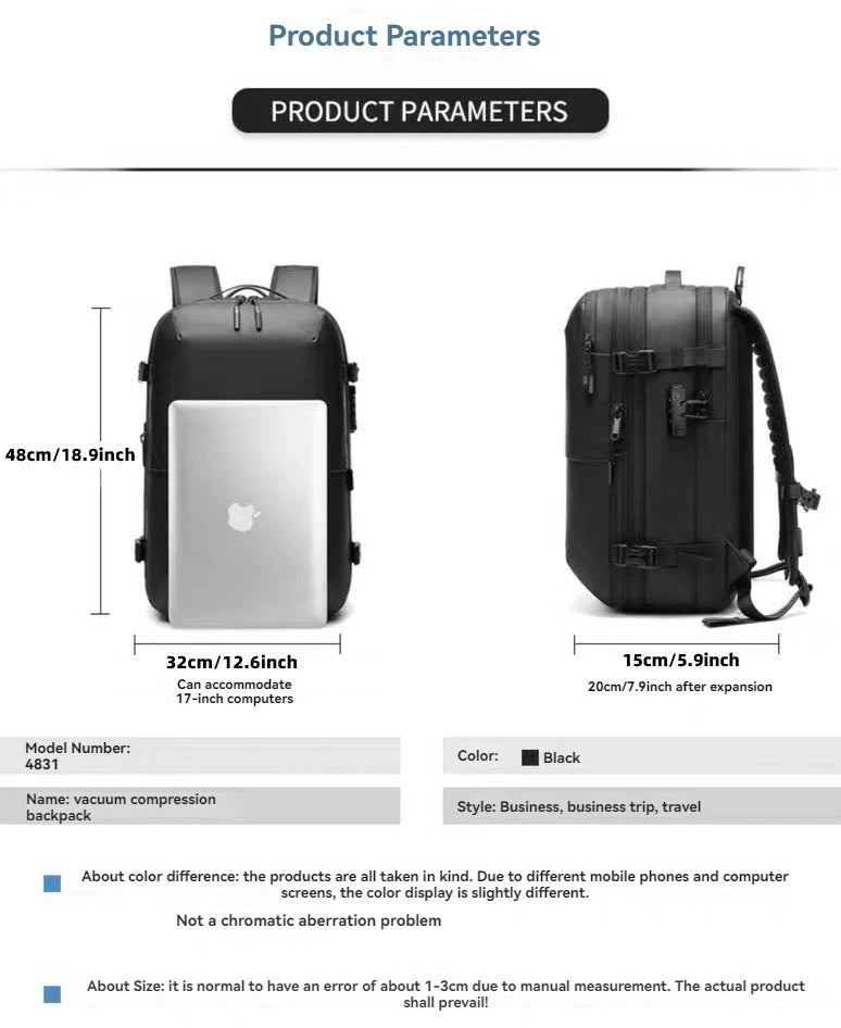 Sac à dos à compression sous vide – Étanche, ultra léger & grande capacité