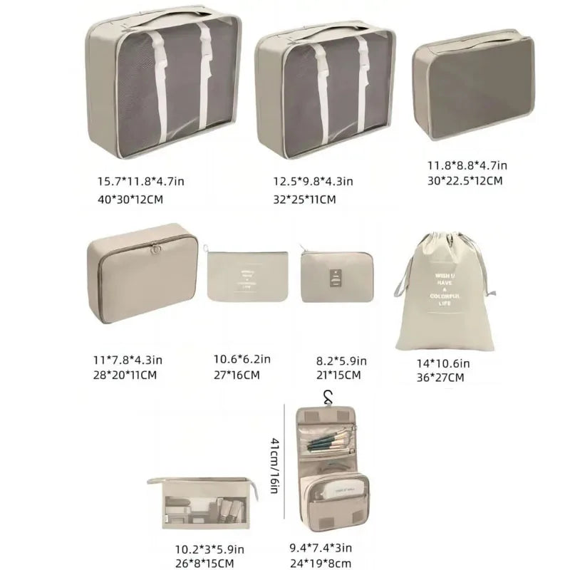 Sac de Rangement Pour Voyage (Set de 7 Sacs) Organisation Valise Impeccable