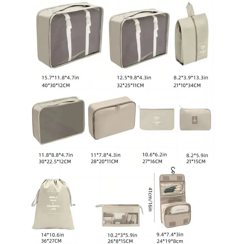 Sac de Rangement Pour Voyage (Set de 7 Sacs) Organisation Valise Impeccable