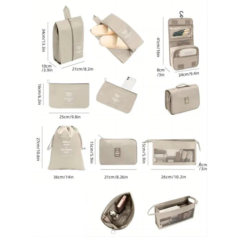 Sac de Rangement Pour Voyage (Set de 7 Sacs) Organisation Valise Impeccable