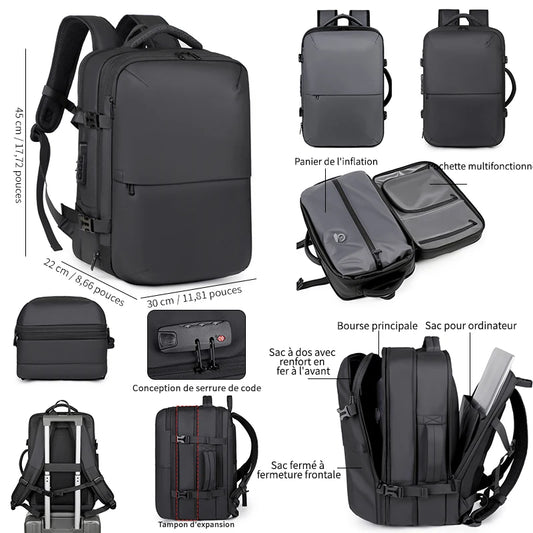 Sac à dos à compression sous vide - Format cabine 45 x 30 x 22 cm