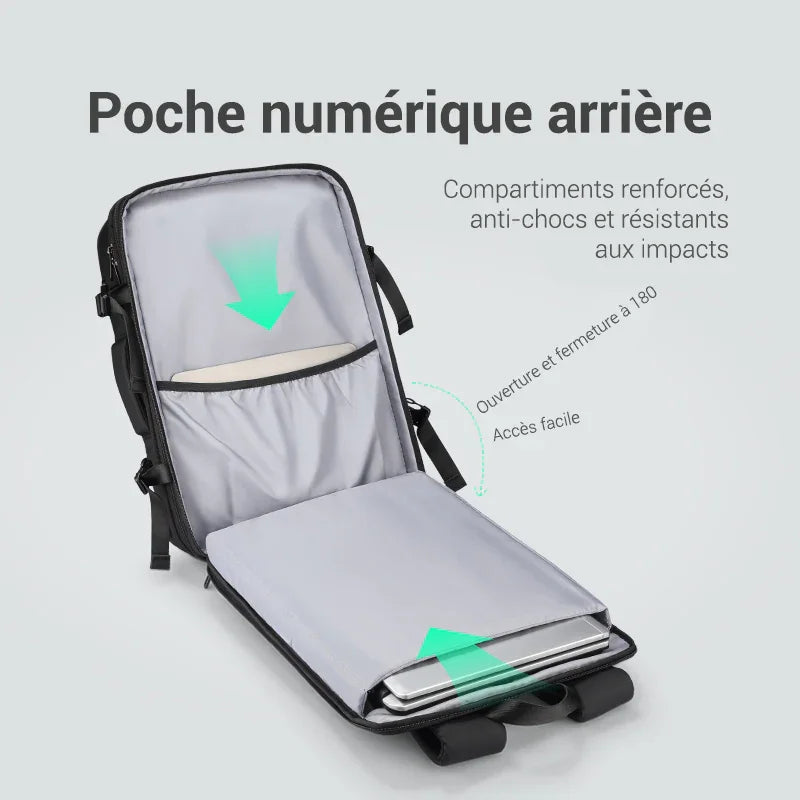 Sac à dos extensible - format cabine - compression sous vide 50x31x14 - 1,47kg