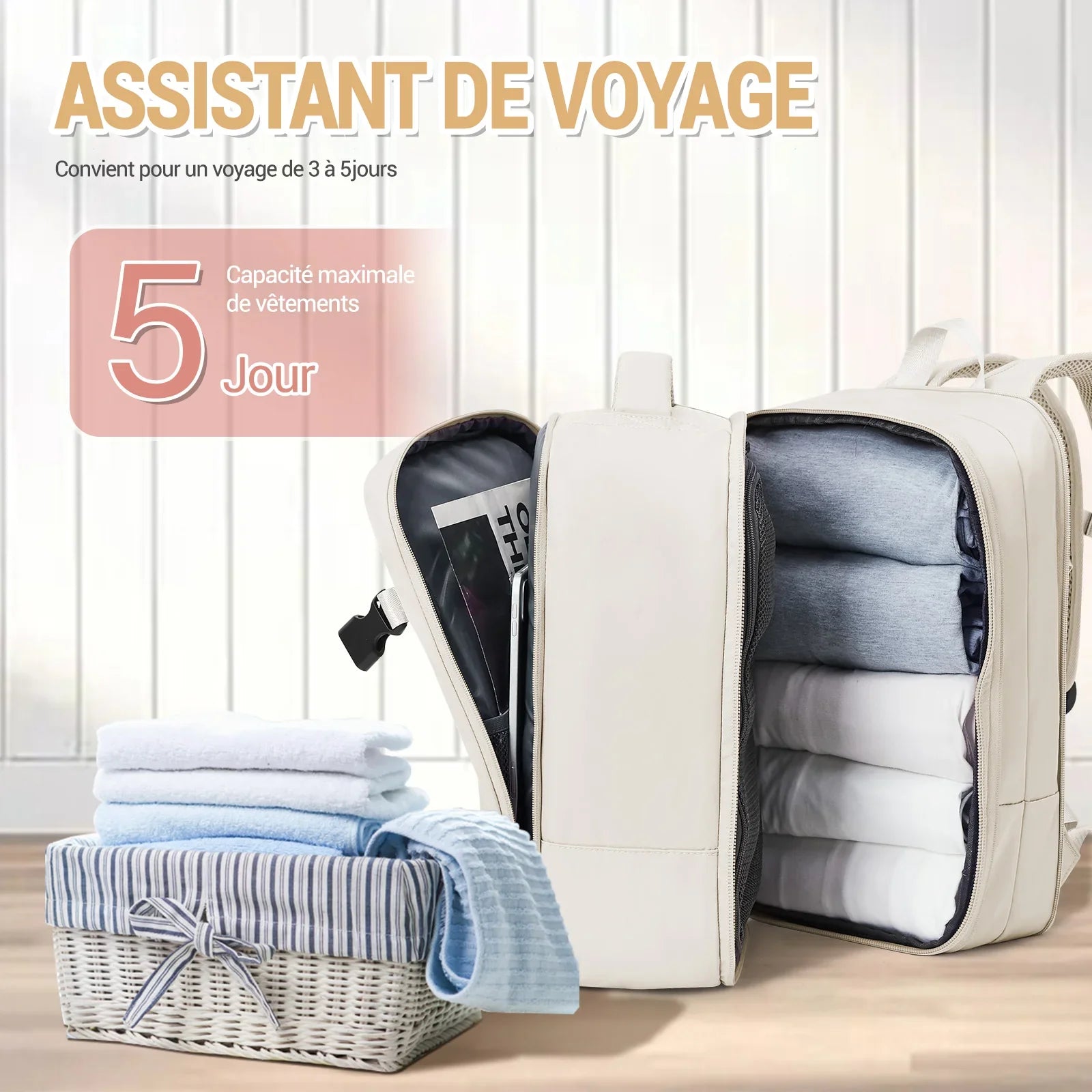 Sac à dos cabine sous vide - Femme - 40x25x20