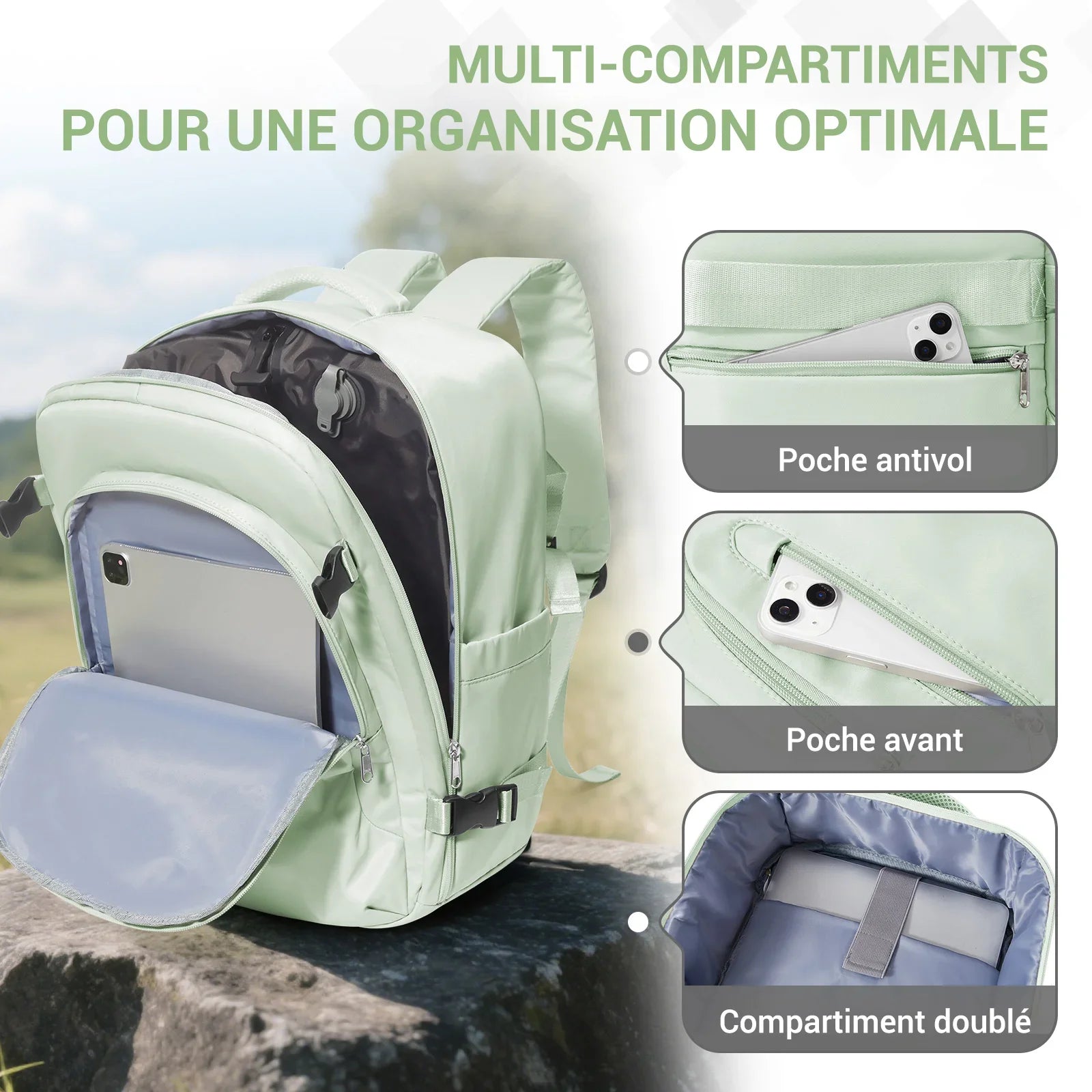 Sac à dos cabine à compression sous vide - 40x25x20 - 35L