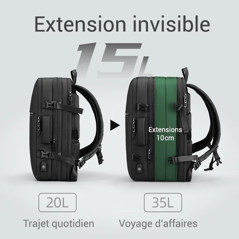 Sac à dos extensible - format cabine - compression sous vide 50x31x14 - 1,47kg