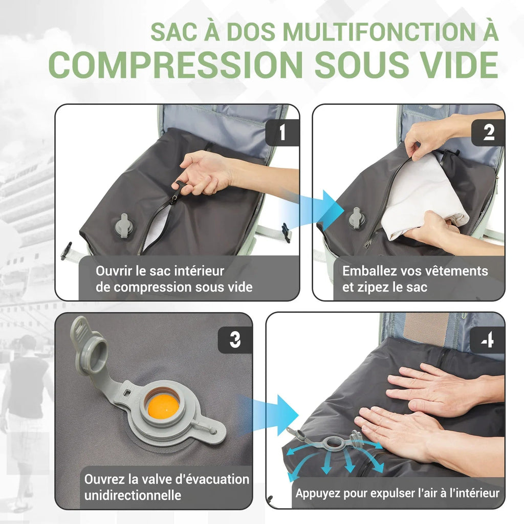 Sac à dos cabine à compression sous vide - 40x25x20 - 35L