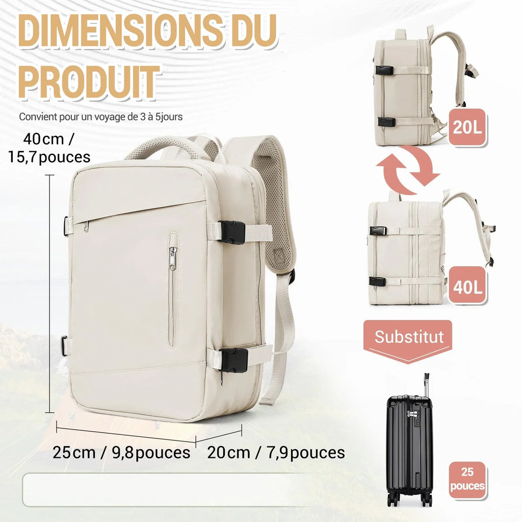 Sac à dos cabine sous vide - Femme - 40x25x20