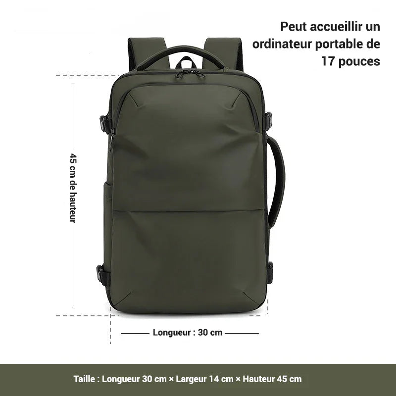 Sac à dos cabine - système compression sous vide 45 cm x 30 cm x 14 cm