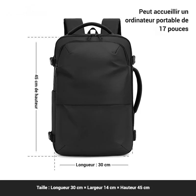 Sac à dos cabine - système compression sous vide 45 cm x 30 cm x 14 cm