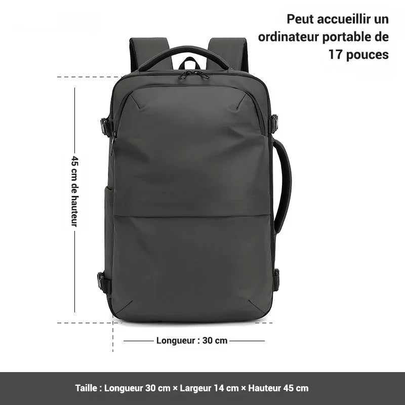 Sac à dos cabine - système compression sous vide 45 cm x 30 cm x 14 cm